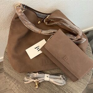 NWT Jessica Moore Taupe Brown Purse and Wallet Set